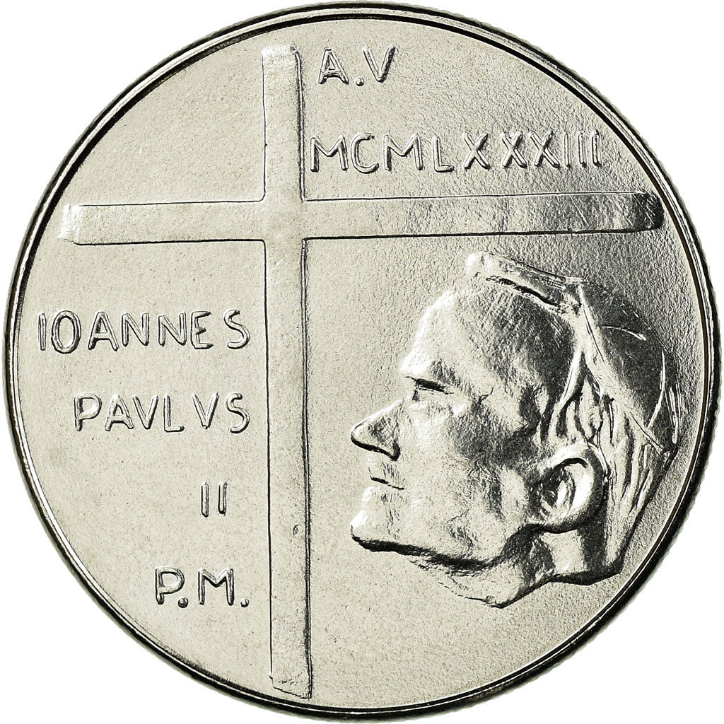 Moeda, CIDADE DO VATICANO, John Paul II, 50 Lire, 1983, Roma, MS(63), Aço