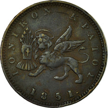 Coin, IONIAN ISLANDS, Lepton, 1851, VF(30-35), Copper, KM:34