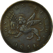 Moneta, WYSPY JOŃSKIE, Lepton, 1851, VF(30-35), Miedź, KM:34