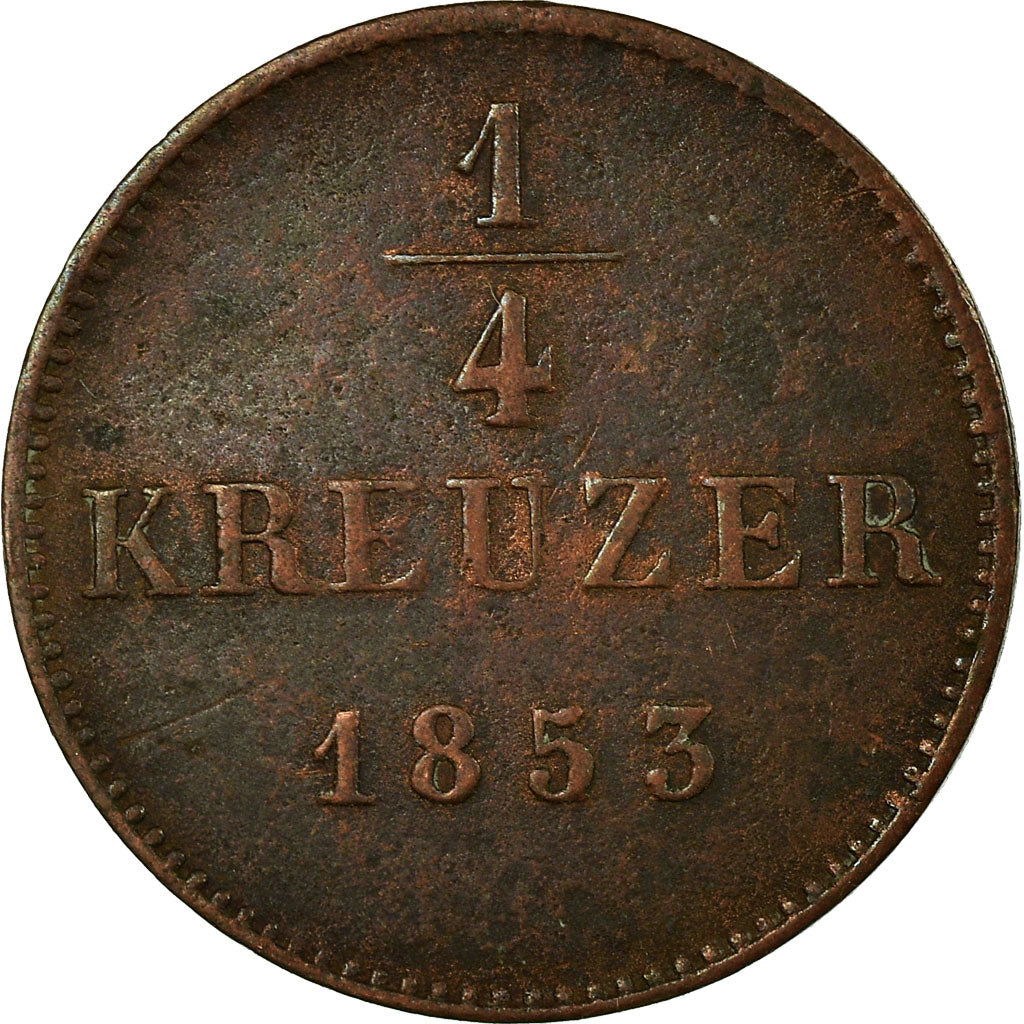 Coin, German States, SCHWARZBURG-RUDOLSTADT, Friedrich G, 1/4 Kreuzer, 1853