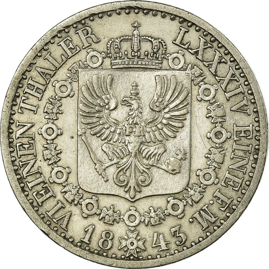 Coin, German States, PRUSSIA, Friedrich Wilhelm IV, 1/6 Thaler, 1843, Berlin