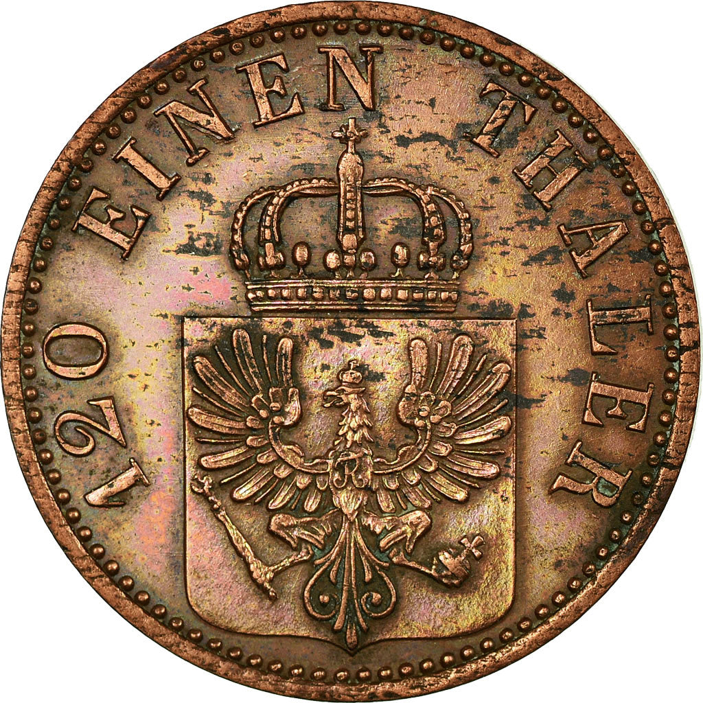 Coin, German States, PRUSSIA, Wilhelm I, 3 Pfennig, 1867, VF(30-35), Copper