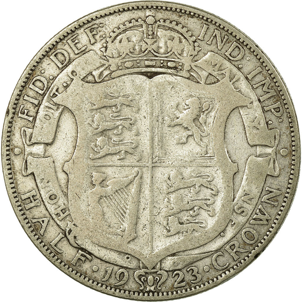 Coin, Great Britain, George V, 1/2 Crown, 1923, VF(20-25), Silver, KM:818.2