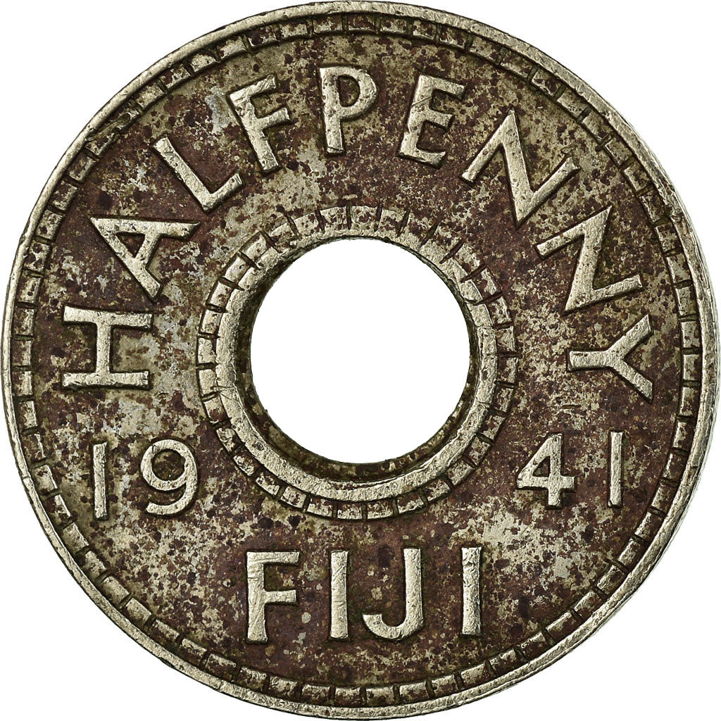 Coin, Fiji, George VI, 1/2 Penny, 1941, VF(30-35), Copper-nickel, KM:14