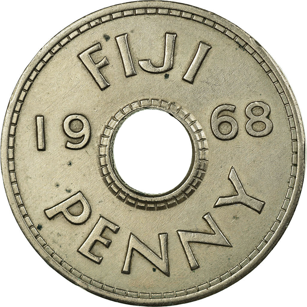 Coin, Fiji, Elizabeth II, Penny, 1968, EF(40-45), Copper-nickel, KM:21