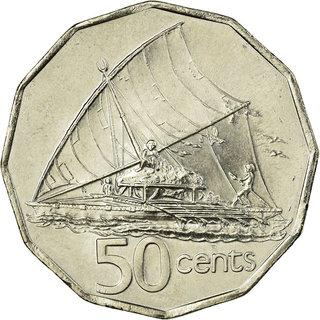 Munten, Fiji, Elizabeth II, 50 Cents, 1992, ZF, Nickel Bonded Steel, KM:54a