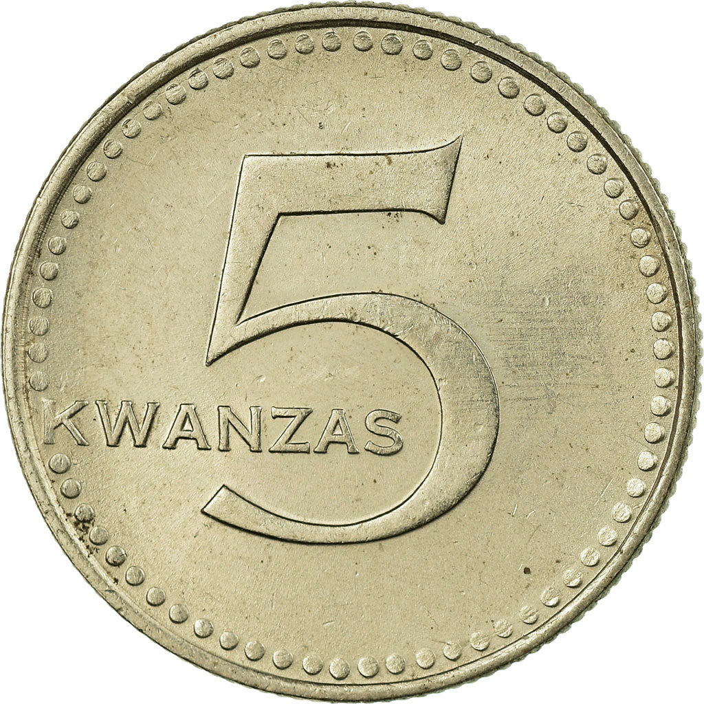 Coin, Angola, 5 Kwanzas, Undated (1977), EF(40-45), Copper-nickel, KM:85