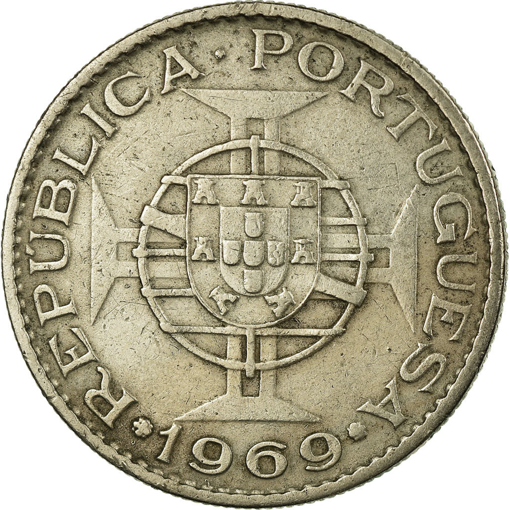 Moneda, Angola, 10 Escudos, 1969, MBC, Cobre - níquel, KM:79