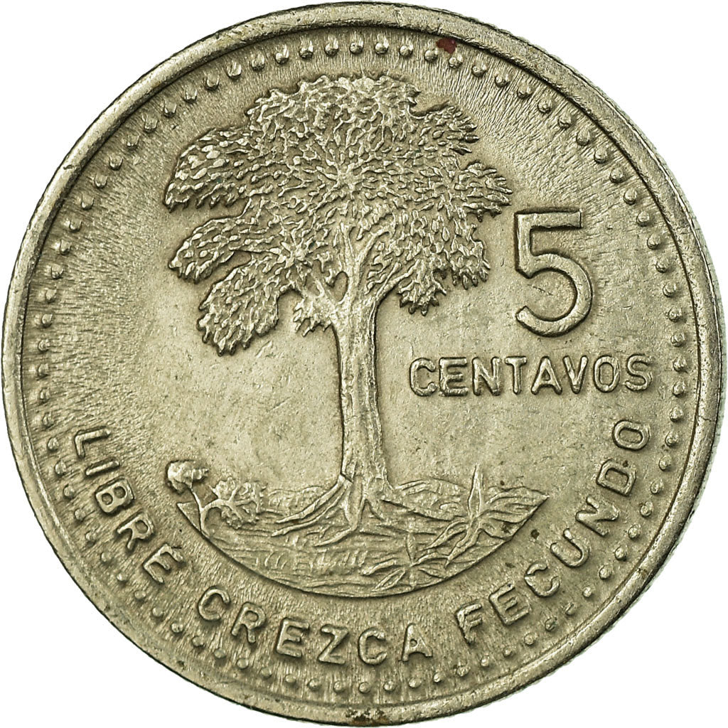 Coin, Guatemala, 5 Centavos, 1986, EF(40-45), Copper-nickel, KM:276.4