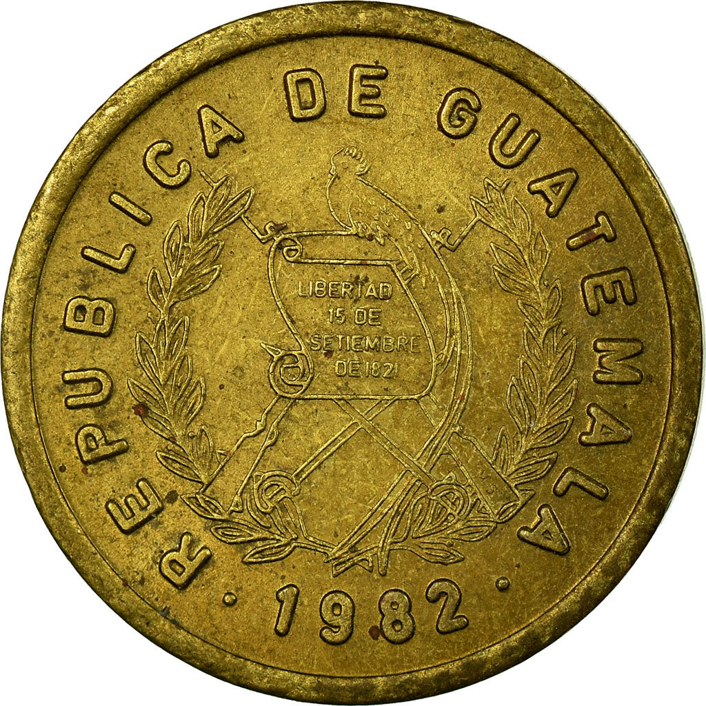 Coin, Guatemala, Centavo, Un, 1982, EF(40-45), Brass, KM:275.4