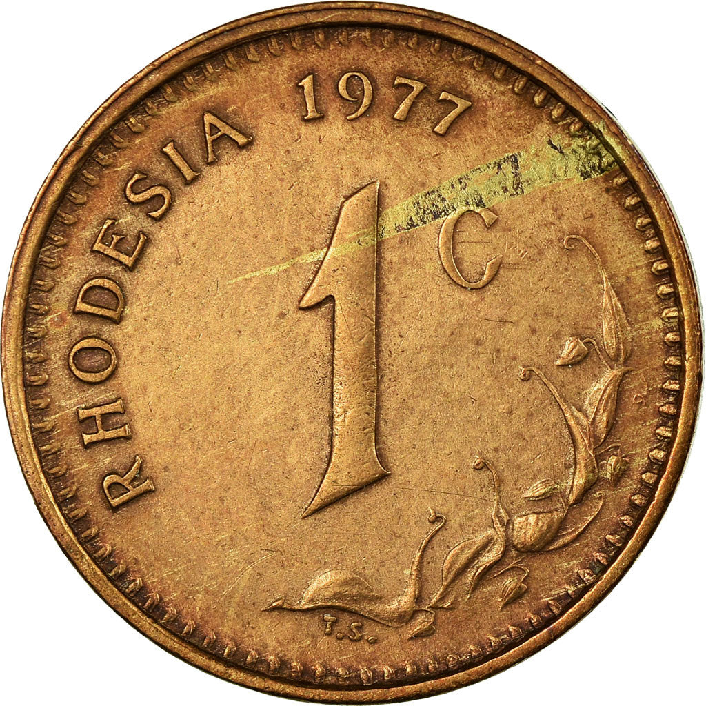 Coin, Rhodesia, Cent, 1977, British Royal Mint, EF(40-45), Bronze, KM:10