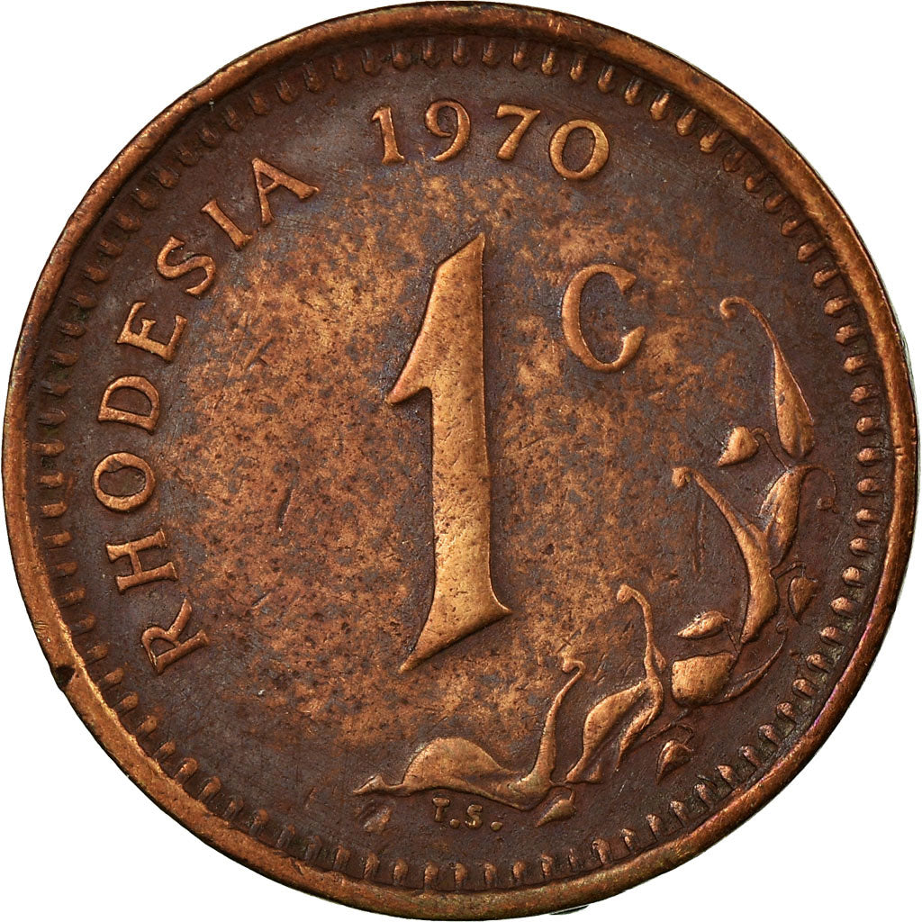 Coin, Rhodesia, Cent, 1970, British Royal Mint, VF(30-35), Bronze, KM:10
