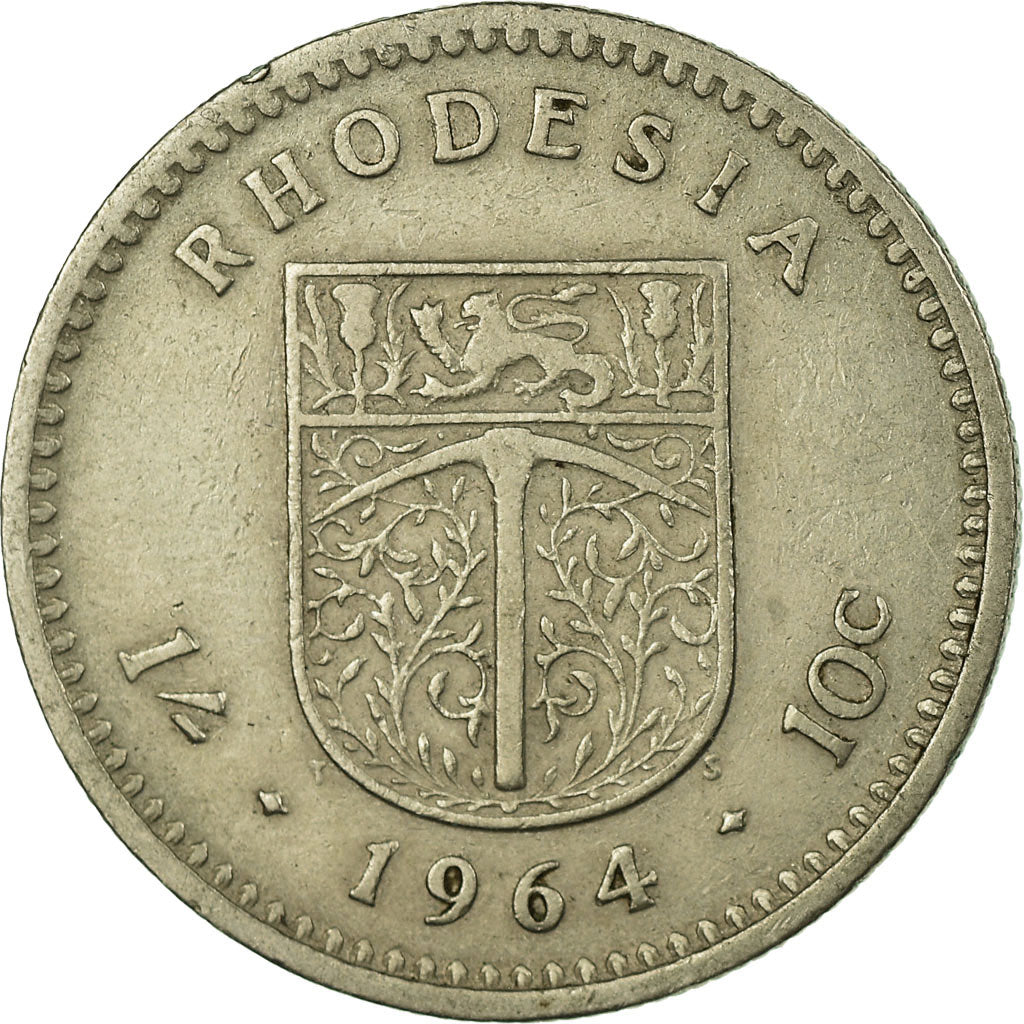 Coin, Rhodesia, Elizabeth II, Shilling = 10 Cents, 1964, British Royal Mint