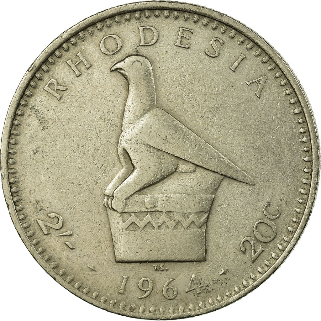 Coin, Rhodesia, Elizabeth II, 2 Shillings = 20 Cents, 1964, British Royal Mint