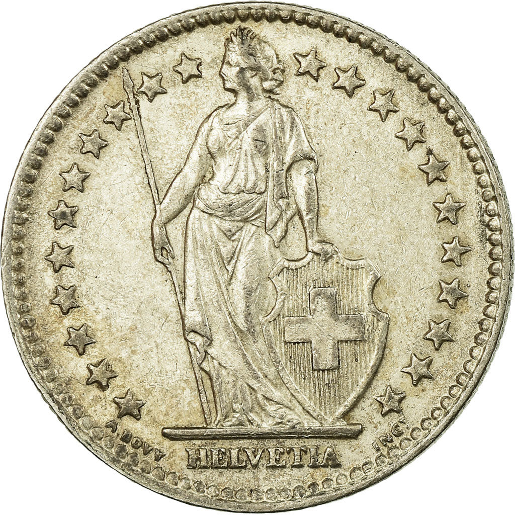 Coin, Switzerland, 2 Francs, 1955, Bern, VF(30-35), Silver, KM:21