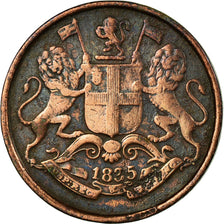 Coin, INDIA-BRITISH, 1/4 Anna, 1835, VF(30-35), Copper, KM:446.2