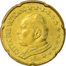 VATICAN CITY, 20 Euro Cent, 2005, AU(55-58), Brass, KM:345