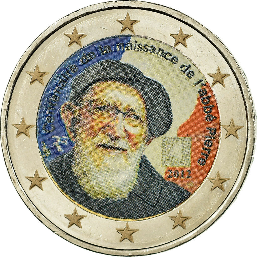 Frankreich, 2 Euro, Abbé Pierre, 2012, VZ, Bi-Metallic, KM:1894