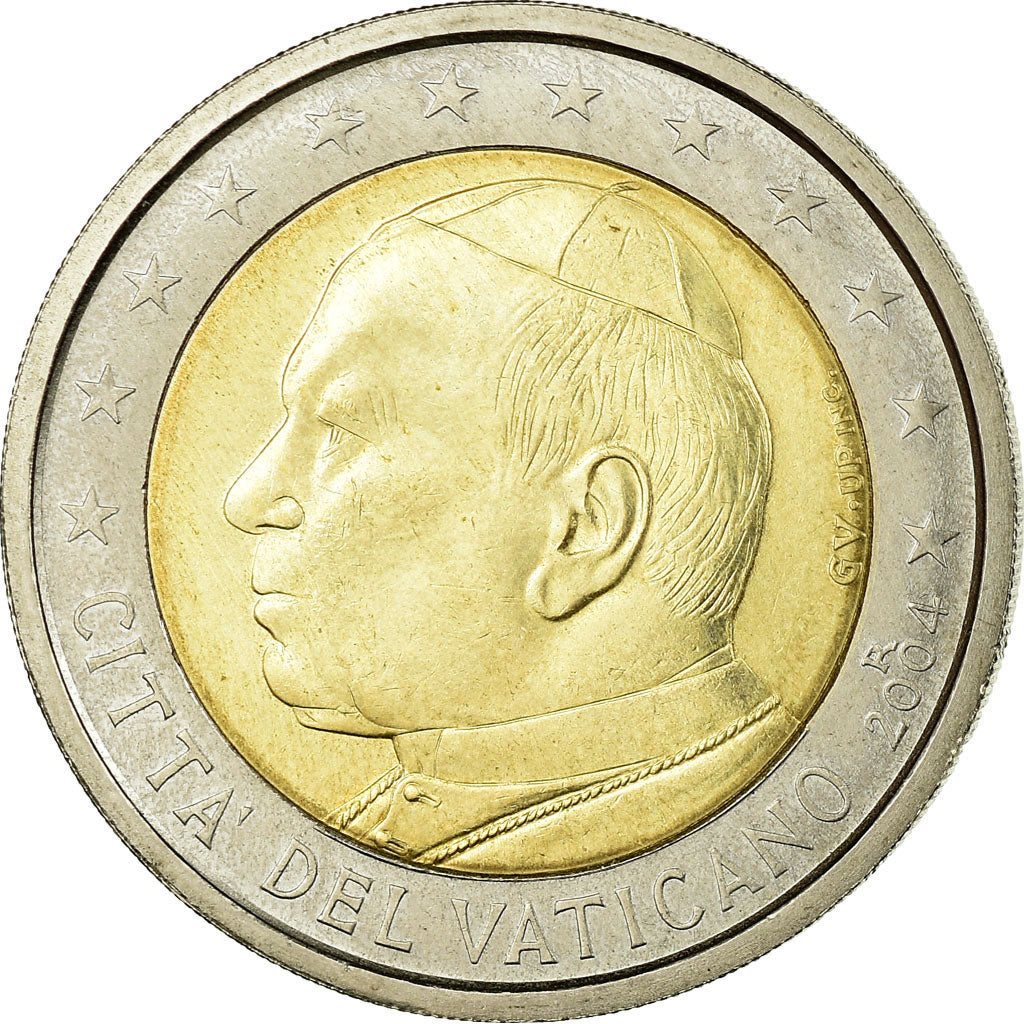 VATICAN CITY, 2 Euro, 2004, AU(55-58), Bi-Metallic, KM:348