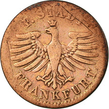Coin, German States, FRANKFURT AM MAIN, Heller, 1847, VF(20-25), Copper, KM:327