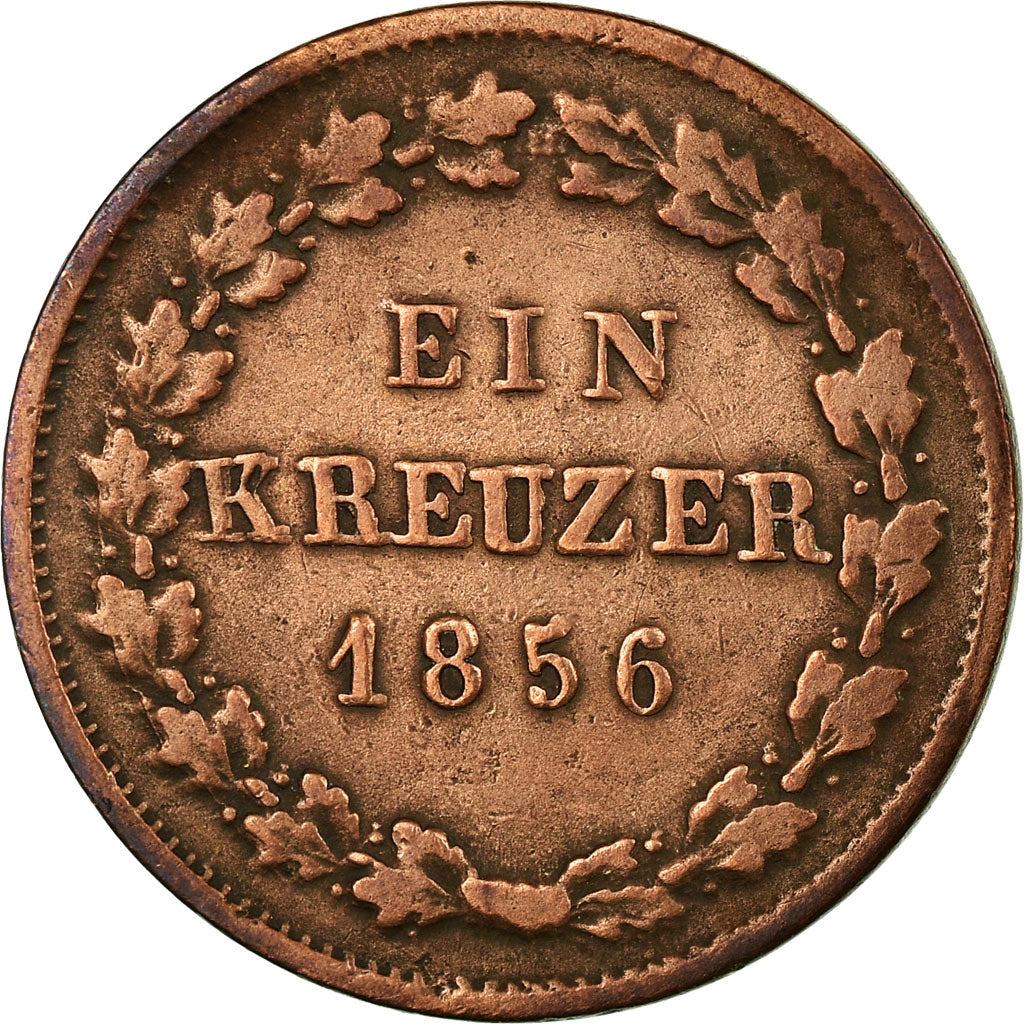 Coin, German States, NASSAU, Adolph, Kreuzer, 1856, Wiesbaden, VF(30-35)