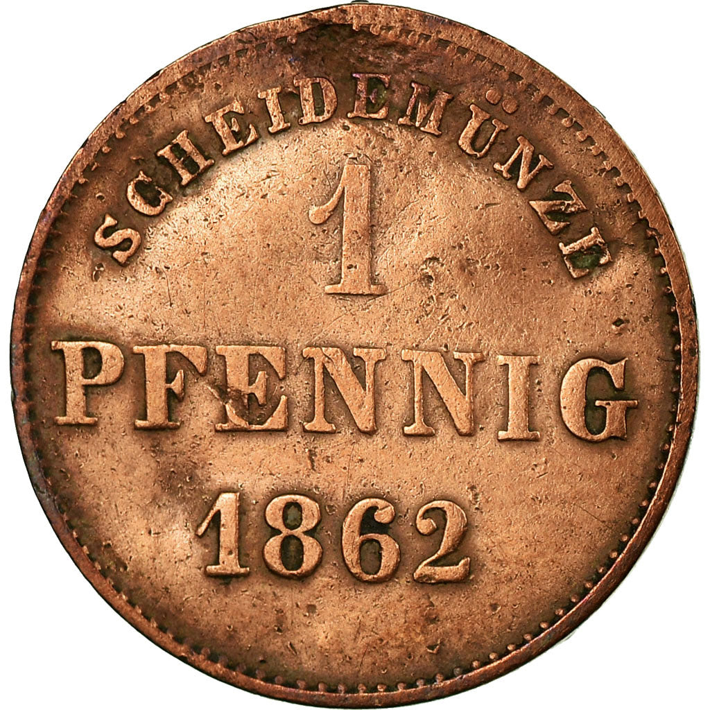 Coin, German States, SAXE-MEININGEN, Bernhard II, Pfennig, 1862, VF(30-35)