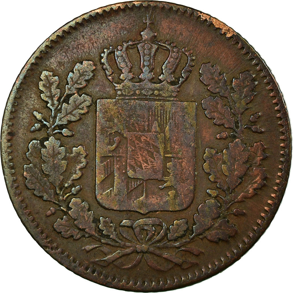 Coin, German States, BAVARIA, Maximilian II, 1/2 Kreuzer, 1851, VF(30-35)