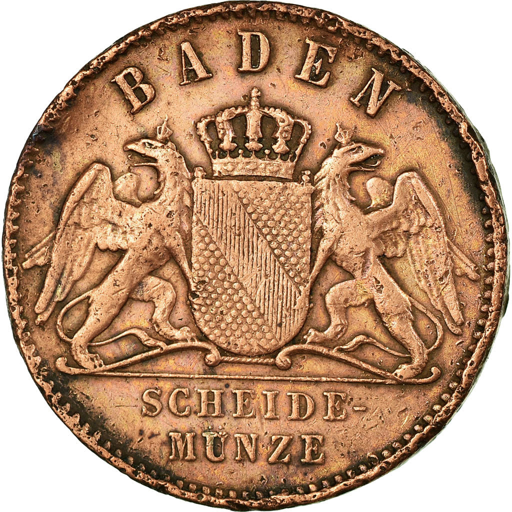 Coin, German States, BADEN, Friedrich I, Kreuzer, 1869, EF(40-45), Copper