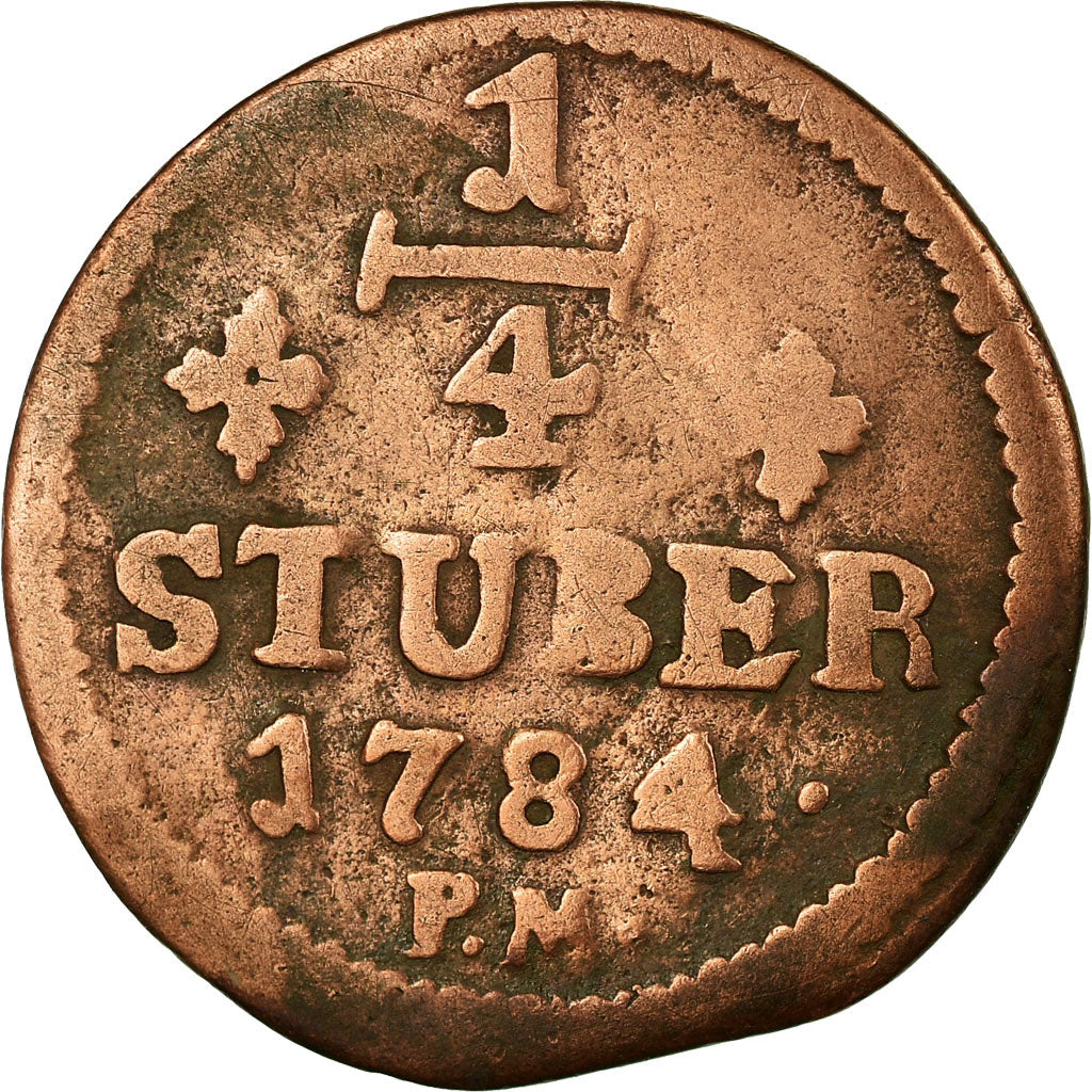 Coin, German States, JULICH-BERG, Karl Theodor, 1/4 Stüber, 1784, VF(20-25)