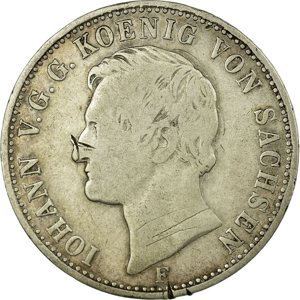 Coin, German States, SAXONY-ALBERTINE, Johann, 1/3 Thaler, 1/2 Gulden, 1856