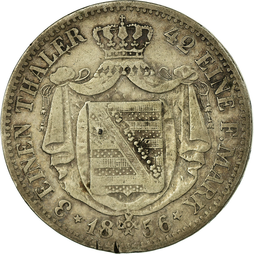 Coin, German States, SAXONY-ALBERTINE, Johann, 1/3 Thaler, 1/2 Gulden, 1856