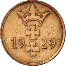 Coin, DANZIG, Pfennig, 1929, Warsaw, EF(40-45), Bronze, KM:140