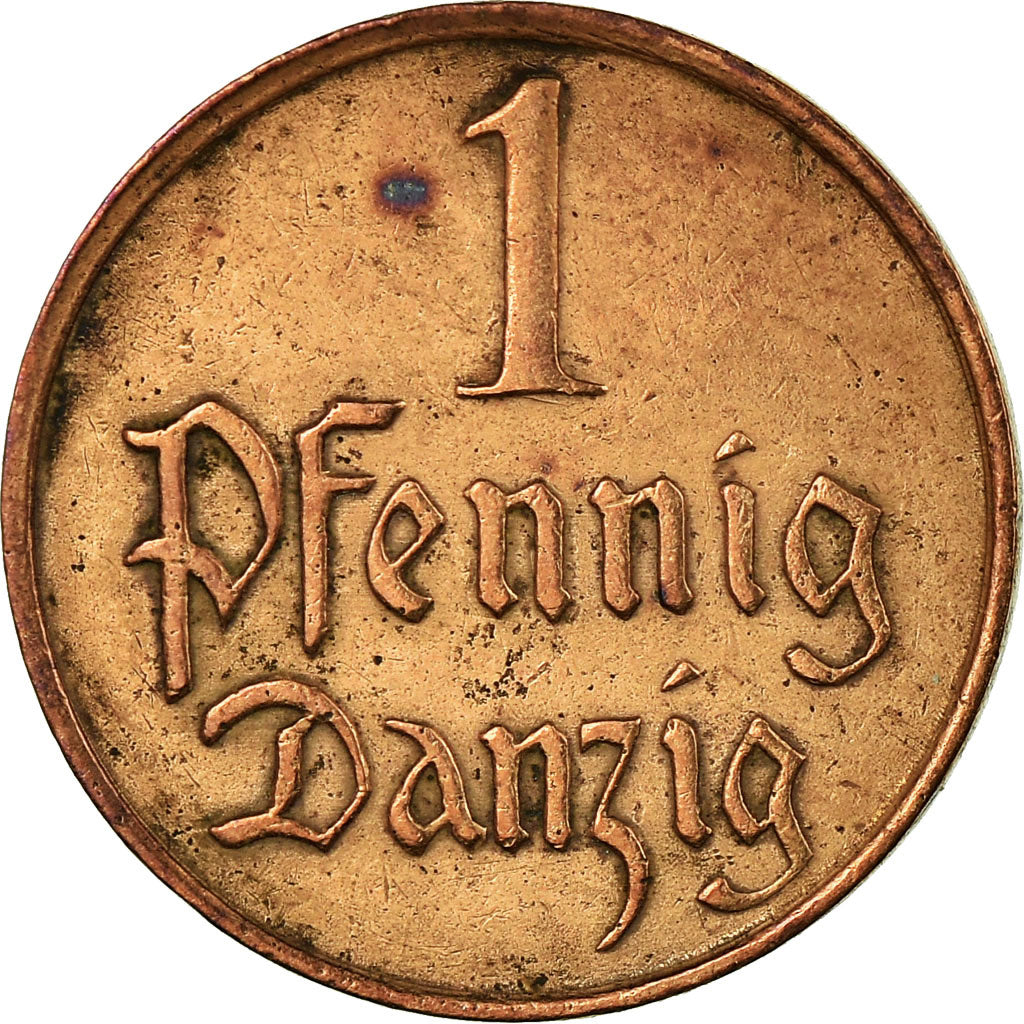 Coin, DANZIG, Pfennig, 1929, Warsaw, EF(40-45), Bronze, KM:140