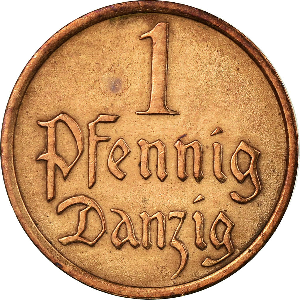 Coin, DANZIG, Pfennig, 1937, Warsaw, EF(40-45), Bronze, KM:140