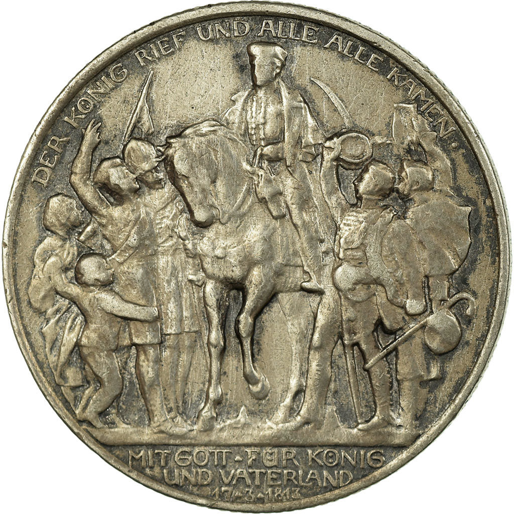 Coin, German States, PRUSSIA, Wilhelm II, 2 Mark, 1913, Berlin, AU(50-53)