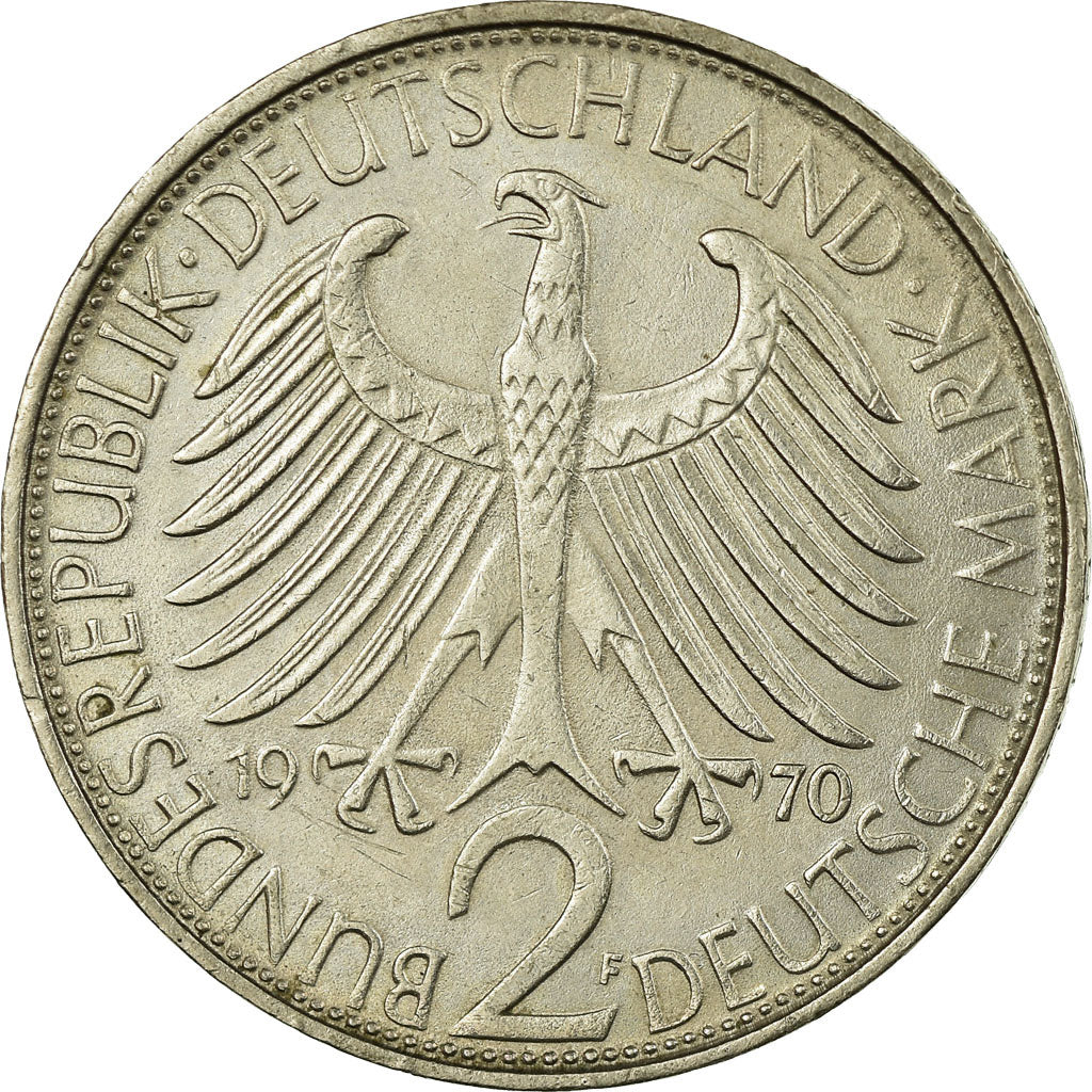 Coin, GERMANY - FEDERAL REPUBLIC, 2 Mark, 1970, Stuttgart, EF(40-45)