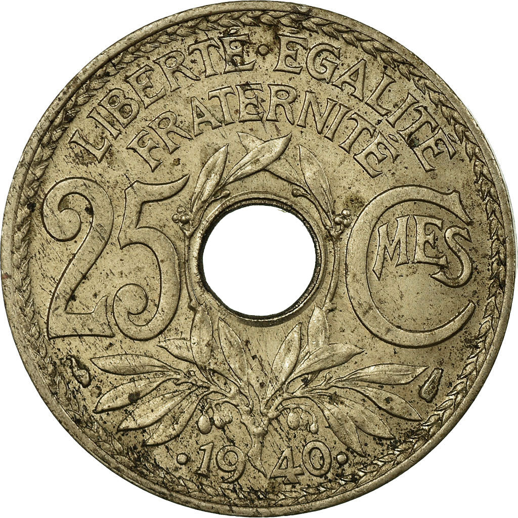 Coin, France, Lindauer, 25 Centimes, 1940, VF(30-35), Nickel-Bronze, KM:867b