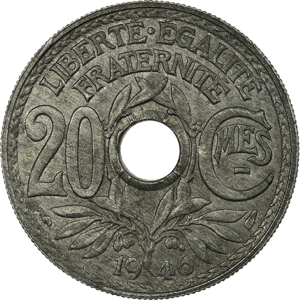 Monnaie, France, Lindauer, 20 Centimes, 1946, TTB, Zinc, Gadoury:324, KM:907.1