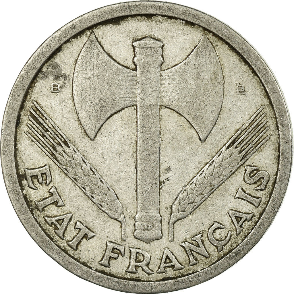 Moeda, França, Bazor, 2 Francs, 1943, Beaumont - Le Roger, VF(30-35)
