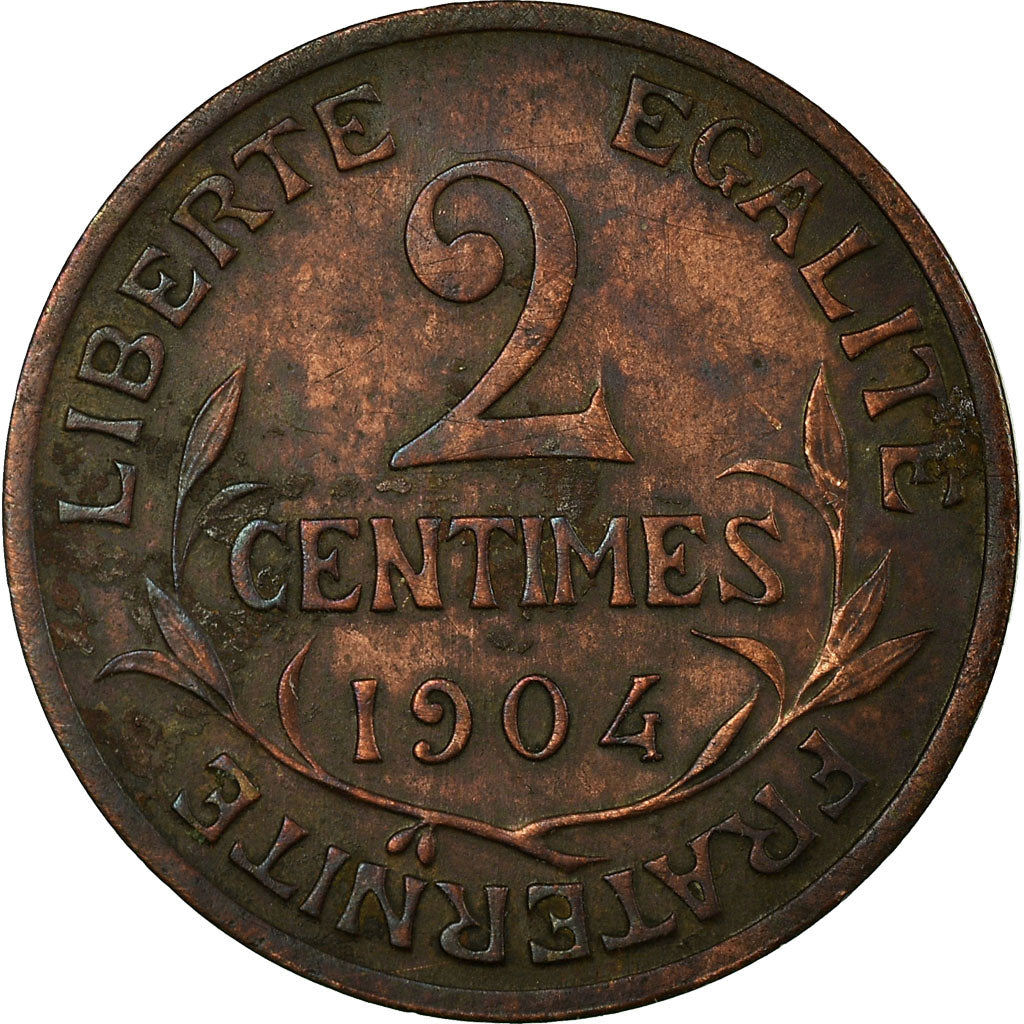 Moeda, França, Dupuis, 2 Centimes, 1904, Paris, EF(40-45), Bronze, KM:841