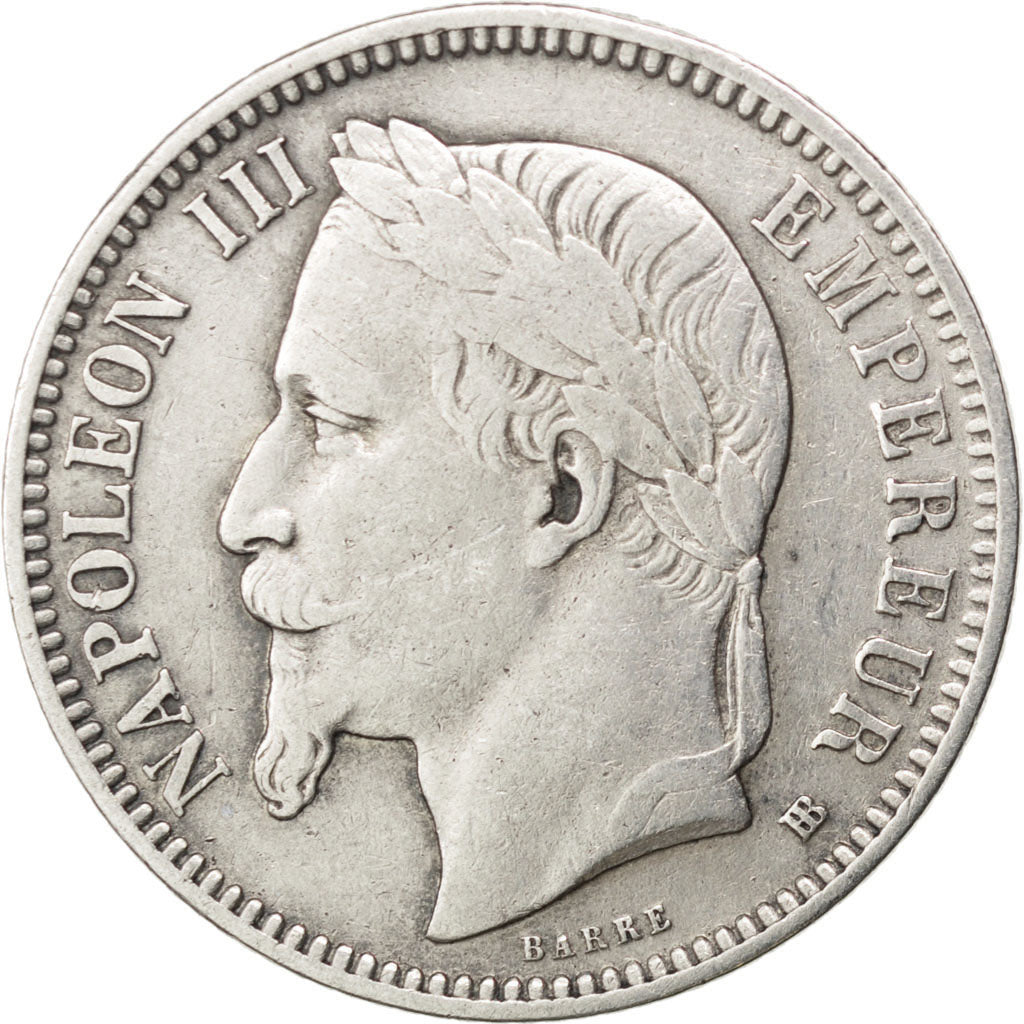 Francia, Napoleon III, Napoléon III, Franc, 1868, Strasbourg, BB, Argento, K...