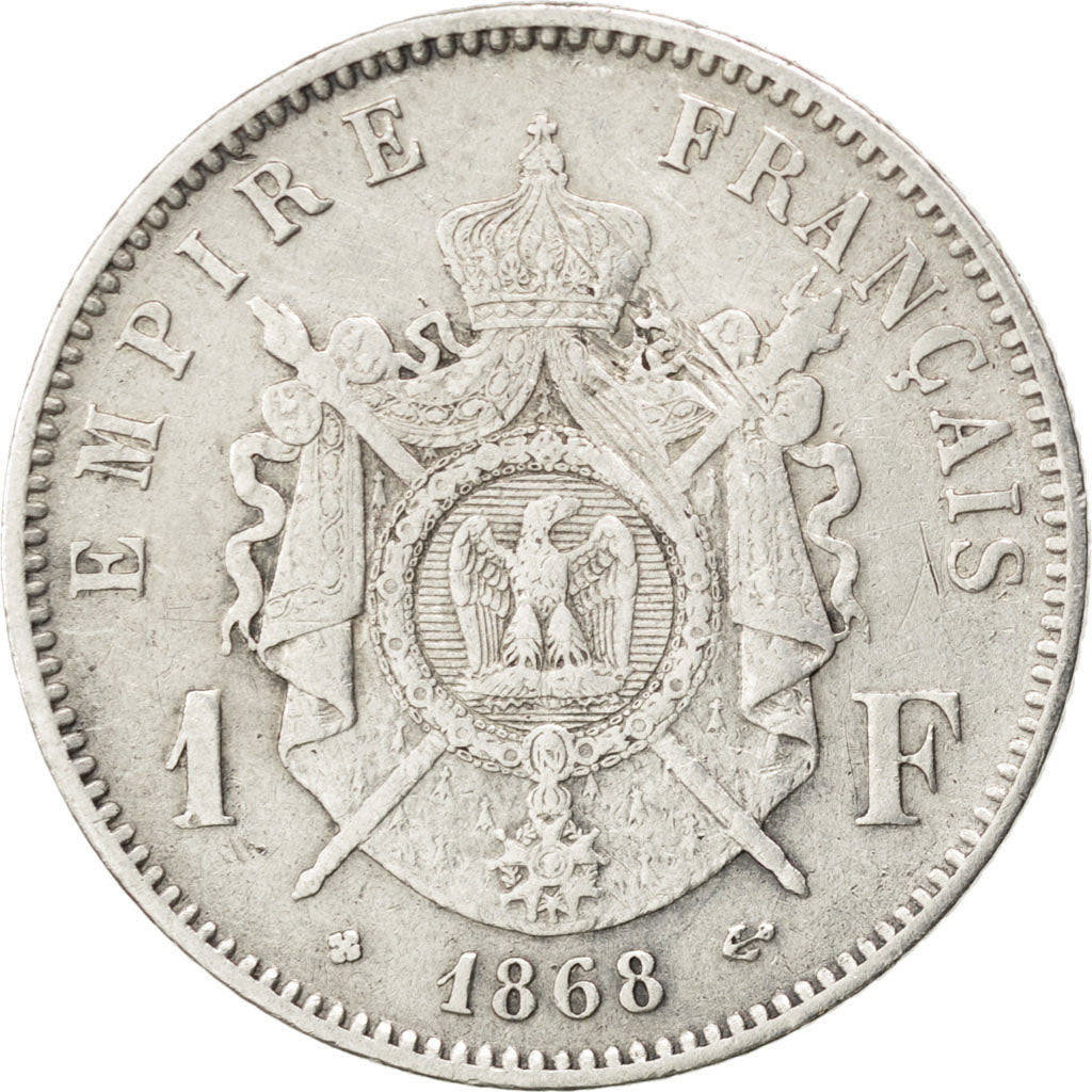 Francia, Napoleon III, Napoléon III, Franc, 1868, Strasbourg, BB, Argento, K...