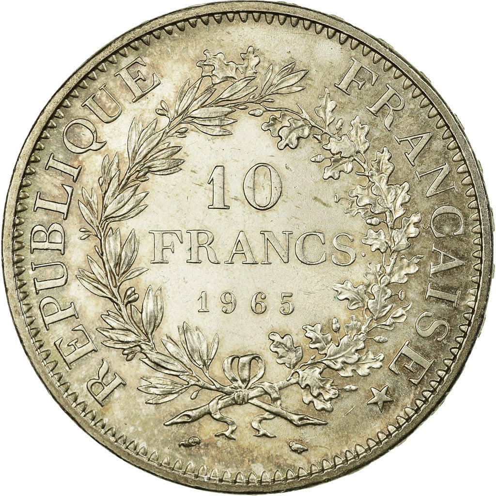 Münze, Frankreich, Hercule, 10 Francs, 1965, Paris, VZ, Silber, KM:932