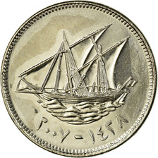 Coin, Kuwait, Jabir Ibn Ahmad, 50 Fils, 2007/AH1428, EF(40-45), Copper-nickel