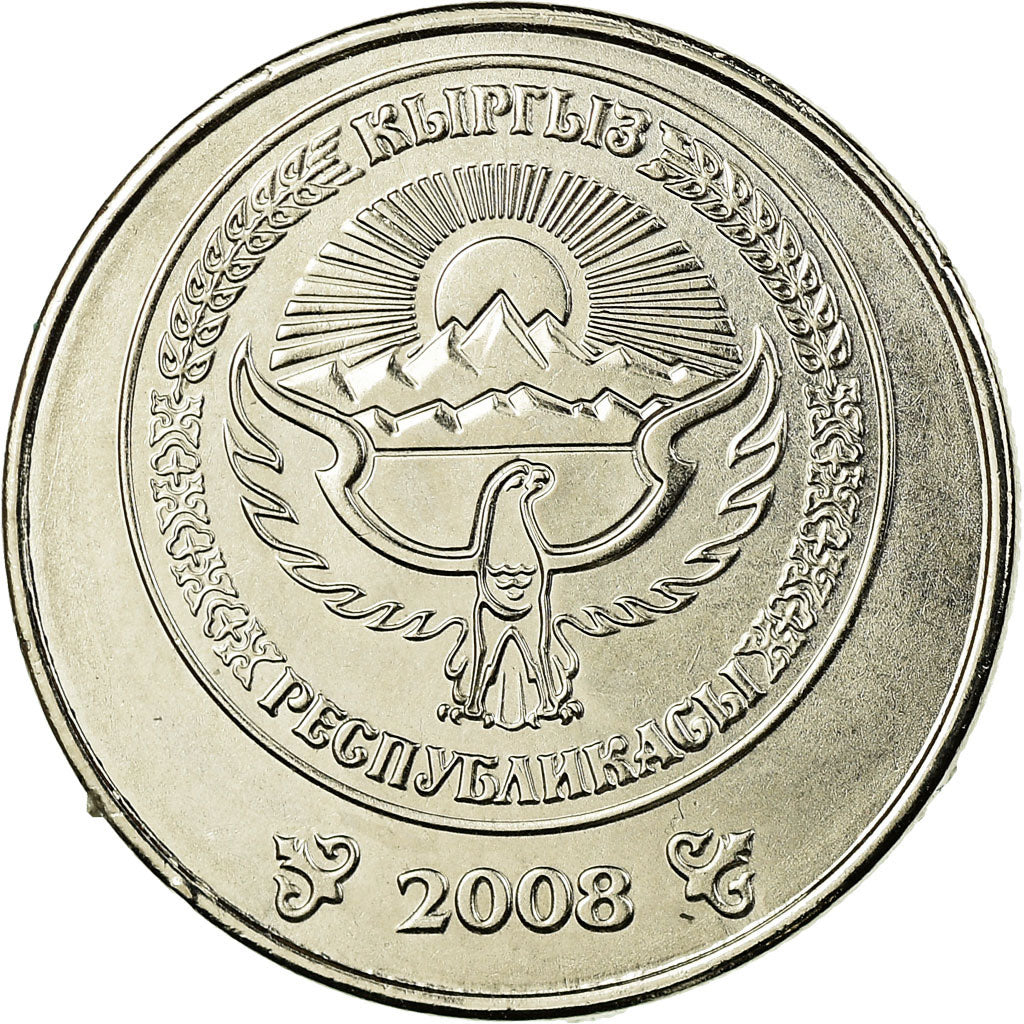 Moneta, Kirghizistan, Som, 2008, Paris, BB, Acciaio placcato nichel, KM:14