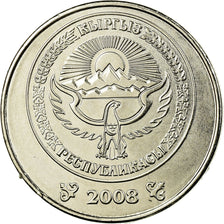Moneta, Kirghizistan, Som, 2008, Paris, BB, Acciaio placcato nichel, KM:14