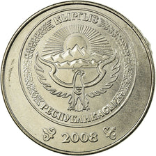 Coin, KYRGYZSTAN, 5 Som, 2008, Paris, EF(40-45), Nickel plated steel, KM:16