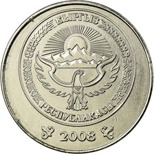 Moneda, KIRGUISTÁN, 3 Som, 2008, Paris, MBC, Níquel chapado en acero, KM:15