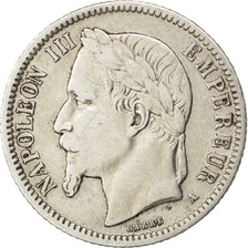 FRANCE, Napoléon III, Franc, 1866, Paris, KM #806.1, EF(40-45), Silver, Gadoury 