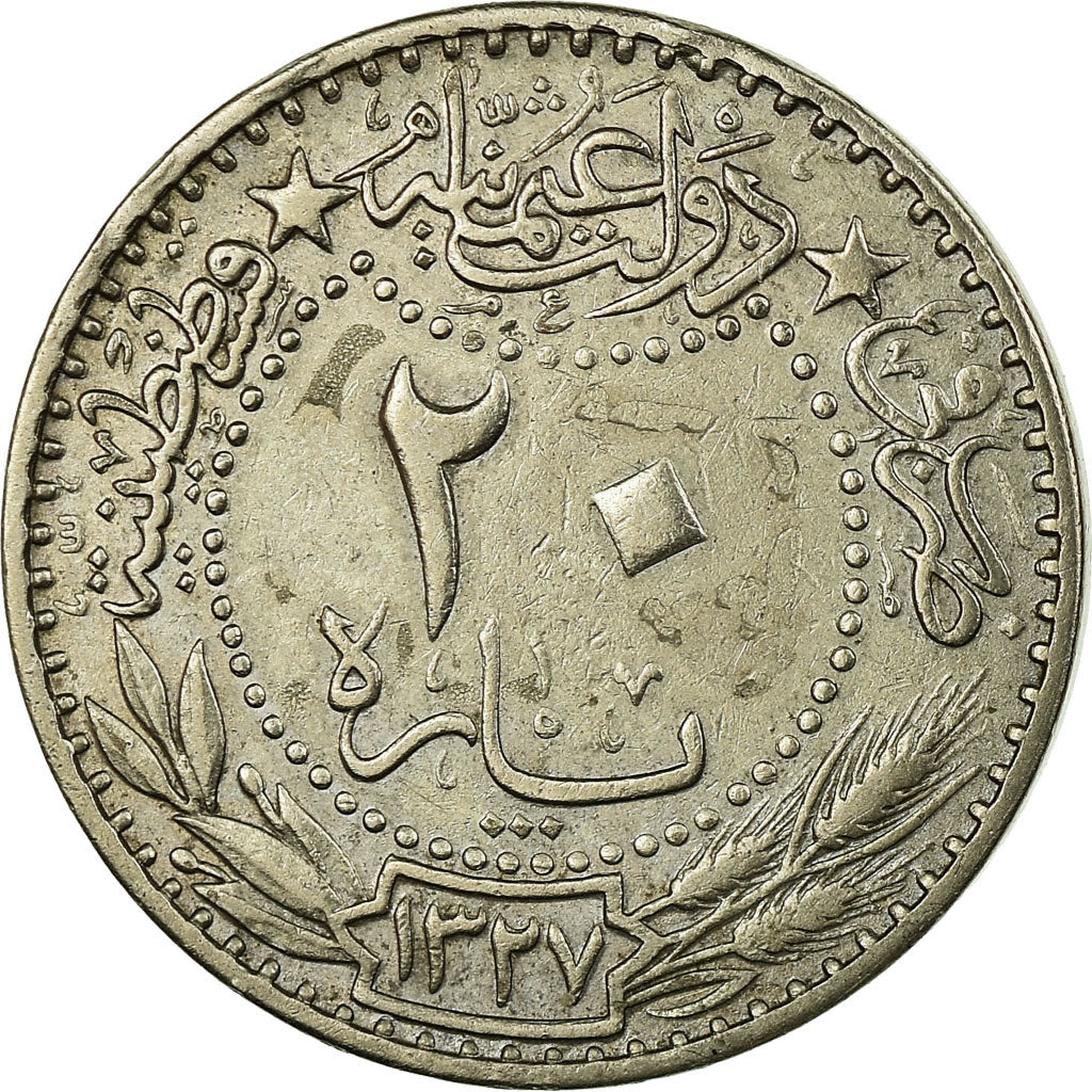 Coin, Turkey, Muhammad V, 20 Para, 1912/AH1327/4, Qustantiniyah, EF(40-45)